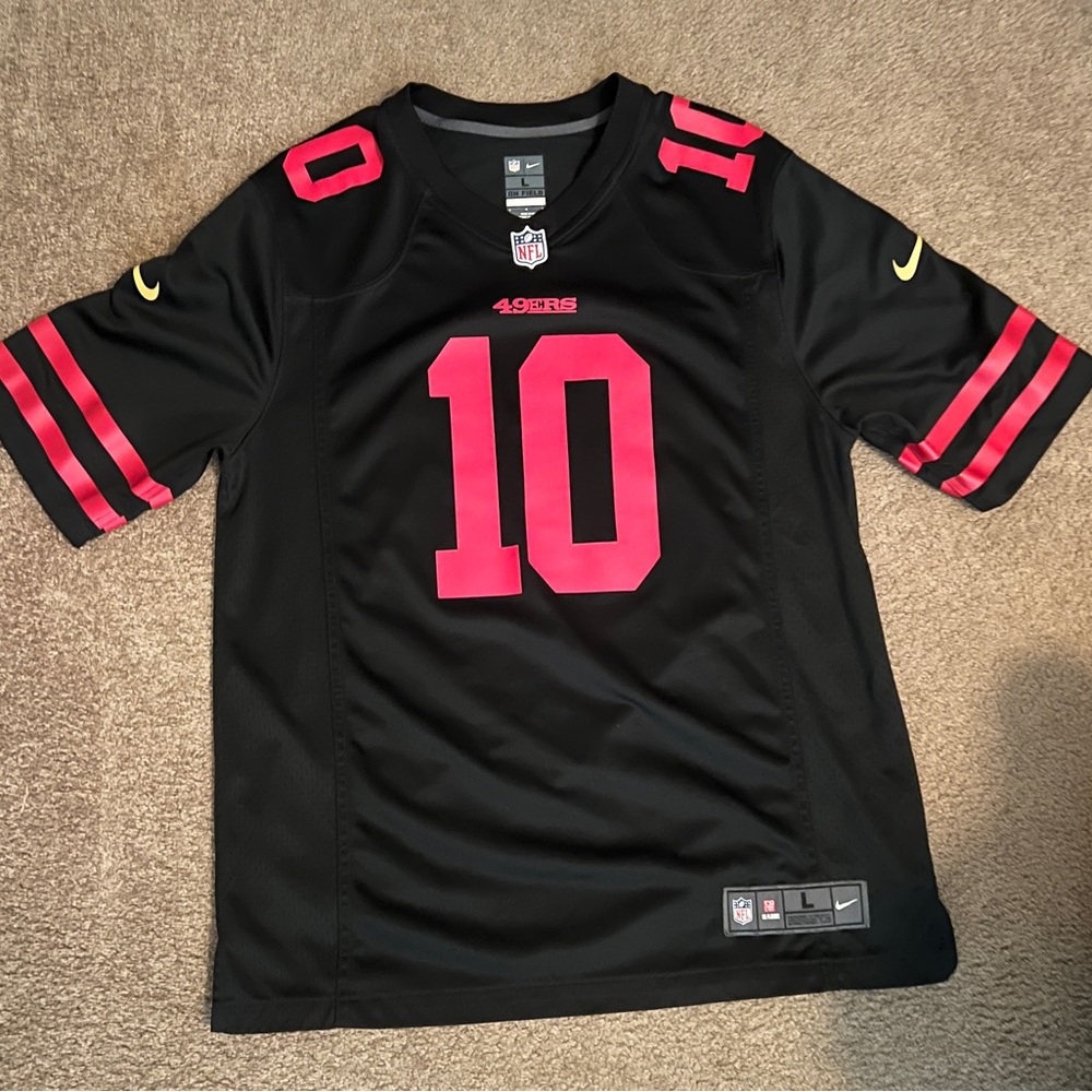 Nike NFL San Francisco 49ers Garoppolo Black and Red Men’s Size Large Jersey